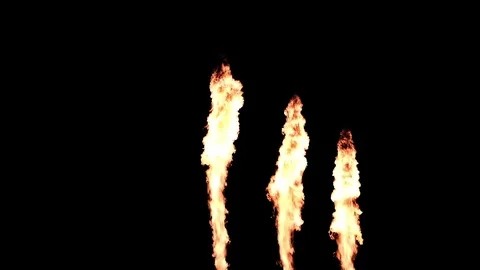 Three Flame Throwers Slow Motion Stock Footage 103543455