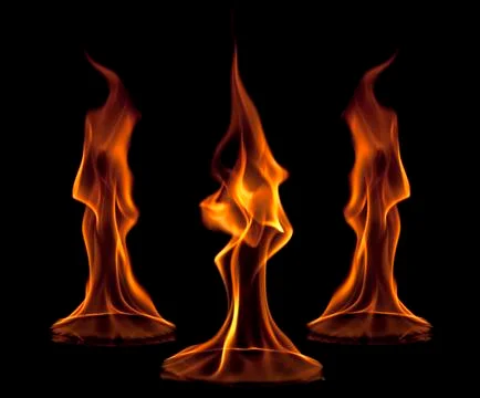 Three flames Stock Photos