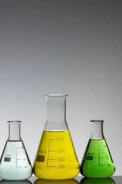 Three flasks Stock Photos