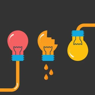Three flat bulb. Vector design Stock Illustration