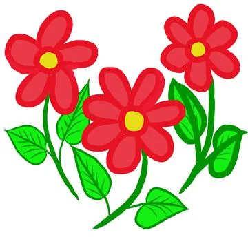Three flowers Stock Illustration