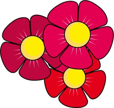 Three flowers illustration Illustrazione stock