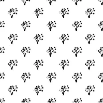 Three flowers pattern, simple style Illustrazione stock
