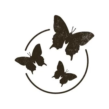 Three flying butterflies Illustrazione stock