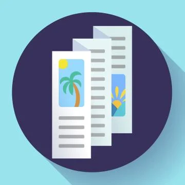 Three-fold brochure icon flat style vector illustration Stock Illustration