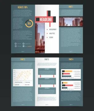 Three Fold Flyer Template Stock Illustration