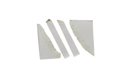 Three folded gray fabric pieces with sand texture Stock Illustration