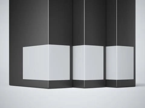 Three folders with documents in gray studio 스톡 일러스트