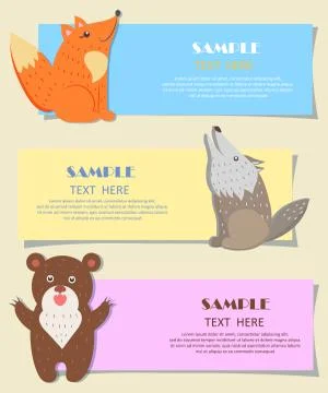 Three Forest Predatory Animals on Alphabet Images Stock Illustration