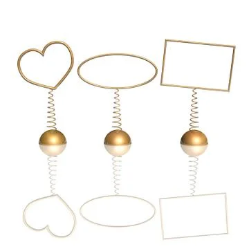 Three frames of the different form, on gold springs Illustrazione stock