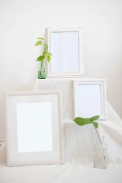 Three frames on a light background Stock Photos