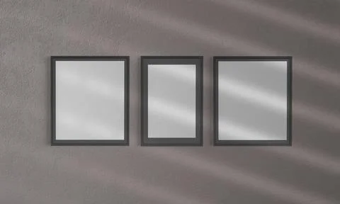 Three frames on a wall Stock Illustration