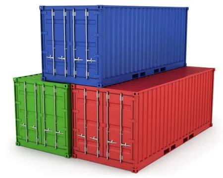 Three freight containers Stock Illustration