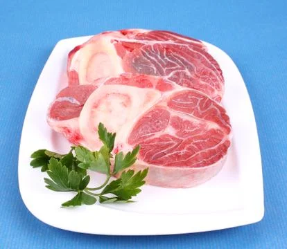 Three fresh beef shanks Stock Photos