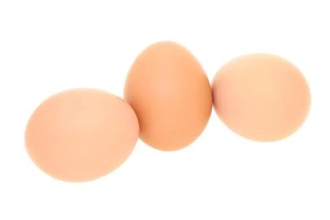 Three fresh eggs Stock Photos