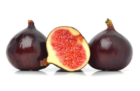 Three fresh figs Stock Photos