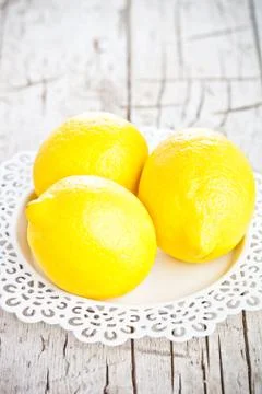 Three fresh lemons Stock Photos