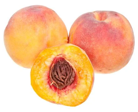 Three fresh peaches 库存照片