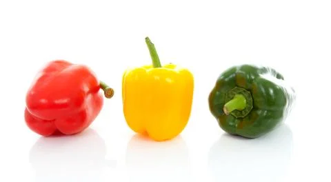 Three fresh peppers Stock Photos