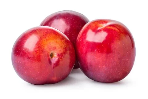 Three fresh plums Stock Photos