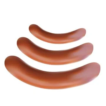 Three fried sausages Stock Illustration