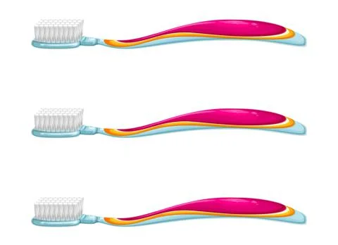 Three fuchsia brushes with very nice colors Stock Illustration