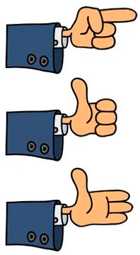 Three funny hands Stock Illustration
