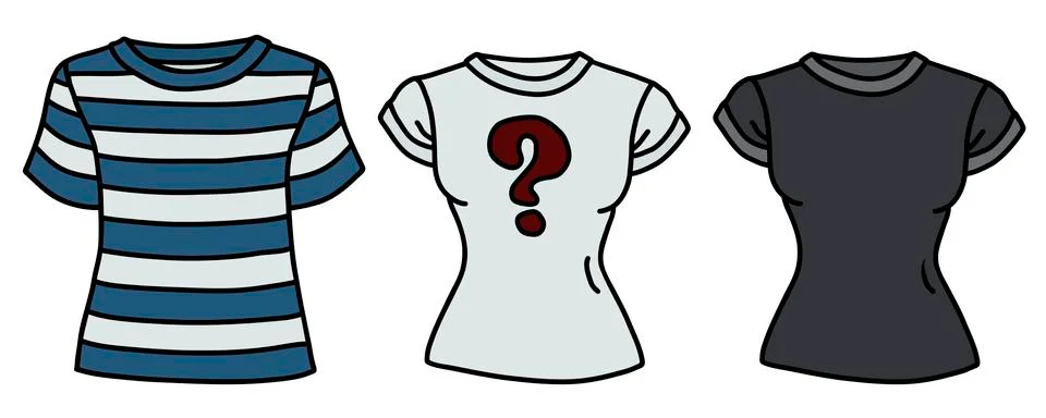 Three funny shirts Stock Illustration