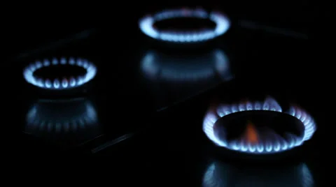 Three gas burners Stock Footage 35574525