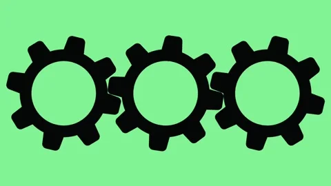 Three gear animation Stock Footage 307990378