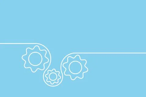 Three gear cog, cogwheels demonstrate business process. 스톡 일러스트