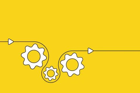 Three gear cog, cogwheels demonstrate business process. イラスト素材