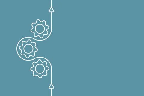 Three gear cog, cogwheels demonstrate business process. 스톡 일러스트