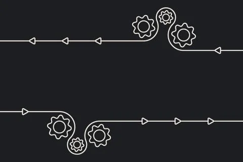 Three gear cog, cogwheels demonstrate business process. 스톡 일러스트
