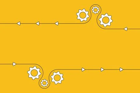 Three gear cog, cogwheels demonstrate business process. Illustration