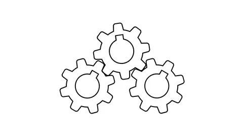 Three gear connection Stock Footage 313463126