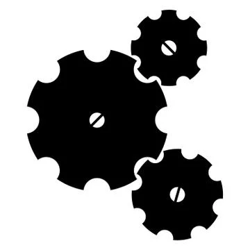 Three Gearwheels Stock Illustration