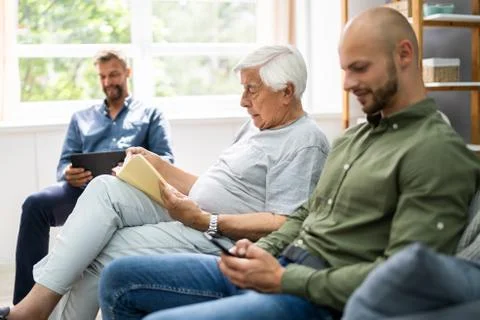 Three Generation Men Spending Time Together Foto stock