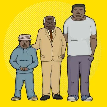 Three generations of family Stock Illustration
