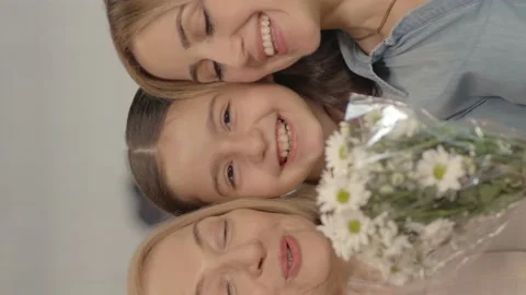 Three generations of happiness are side by side. Mothers day. Stock Footage 152017869