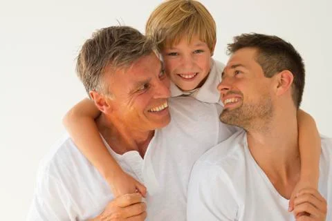 Three generations of men Stock Photos