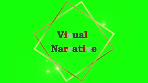 Three geometric frames with visual narrative text on green screen background Stock Footage 340880829