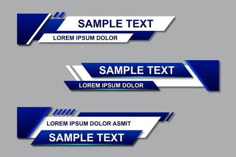 Three geometric lower third banners set design. Modern geometric lower third  Stock Illustration