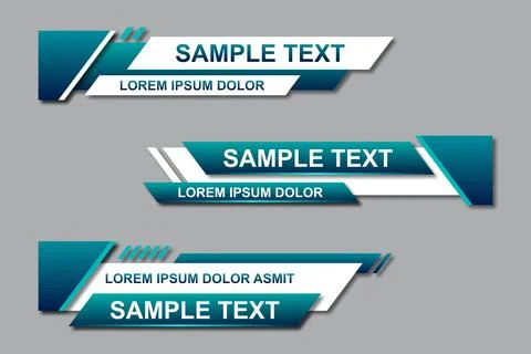 Three geometric lower third banners set design. Modern geometric lower third  Stock Illustration