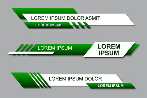 Three geometric lower third banners set design. Modern geometric lower third  Stock Illustration