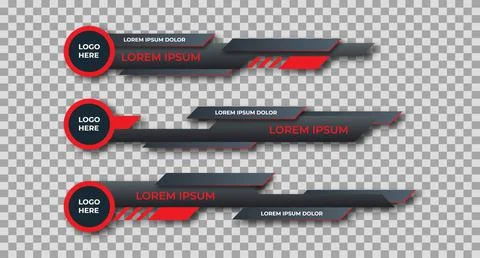Three geometric lower third banners set design. Modern geometric lower third  Stock Illustration