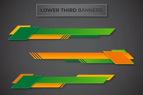 Three geometric lower third banners set design. Modern geometric lower third  Stock Illustration