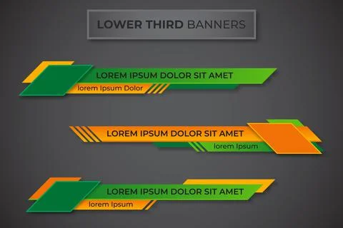 Three geometric lower third banners set design. Modern geometric lower third  Stock Illustration