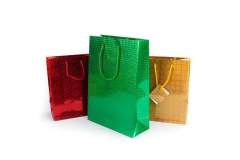 Three gift bags Stock Photos