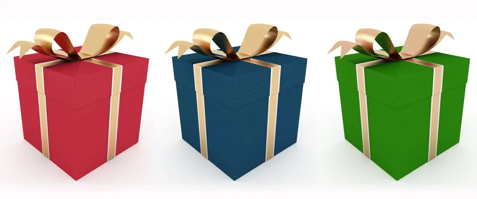 Three gift box Stock Illustration